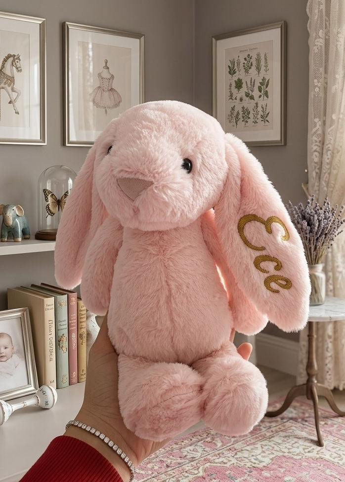İsim Nakışlı Peluş Tavşan 37 cm