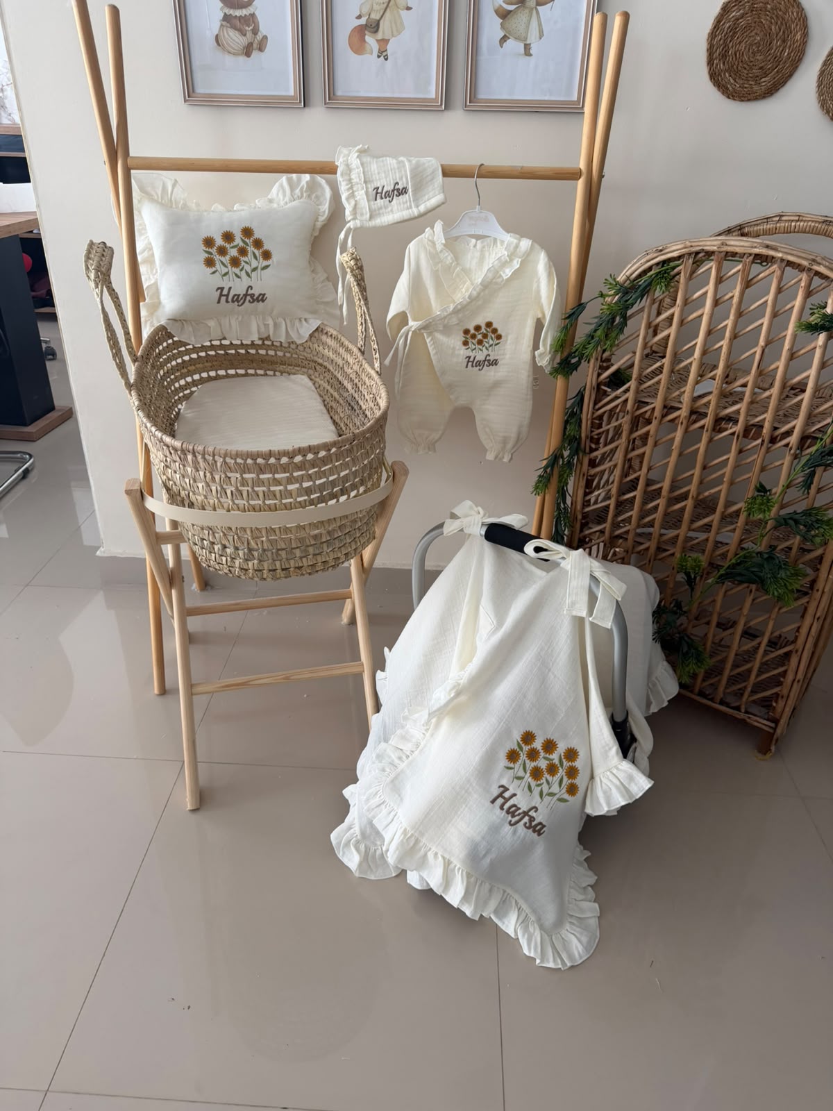 Kişiye Özel Müslin Hastane Çıkış Seti